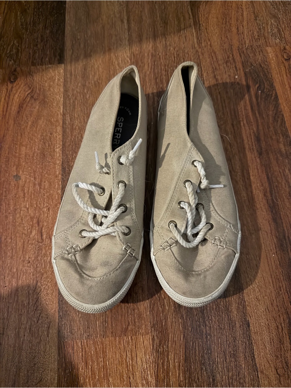 Sperry Women's Light Taupe Canvas Lace-Up Sneakers